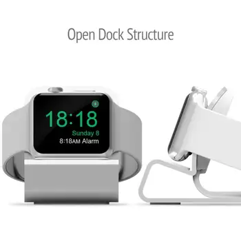 Razkošje, ki je Osnova Za Apple Watch Držalo Roko Prosto Kabel Odprtino za Polnjenje Podporo Aluminijasti Nosilec Za iWatch Watch Dock Stojalo Držalo