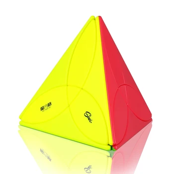 Najnovejši QiYi MoFangGe Detelja Piramida Magic Cube 3 Listov Tetrahedron Cubo Magico 4 Barve Puzzle Igrače Darilo Za Otroke Otroci Darila