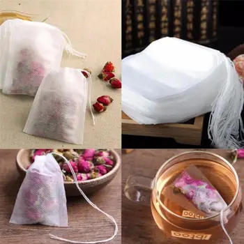 100 Kos-/paket Teabags 5.5 x 7 CM Prazna Dišeče Čajne Vrečke Z vrvico 1000 paketi za Guanzhou