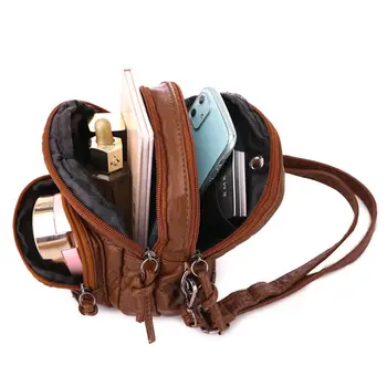 Ženske torbe retro messenger bag za ženske Torba multi-layer Zadrgo vrečko, velike zmogljivosti, mobilni telefon, mini vrečko vrečko
