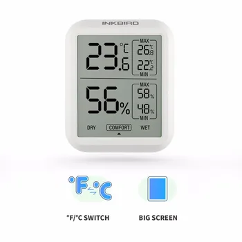 Inkbird ITH-20 Visoke Digitalni Elektronski Termometer, Higrometer za Merjenje Temperature in Vlažnosti Meter Alarm Vremenske Postaje