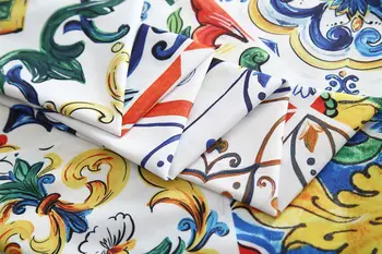 Nove modre in bele porcelanaste limone vzorec ročno DIY različnih stilov znanja krpo digitalni tisk moda materialov