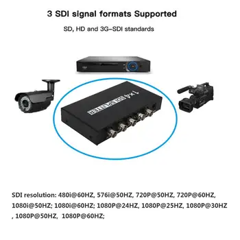 NAS EU, UK in AU 1x4 SDI Splitter Ojačevalnik Pretvornik SD-SDI, HD-SDI 3G-SDI Video Repetitorja Extender Adapte