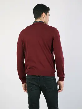 Colins Moških Redno Fit Vijolično Puloverji Moški pulover modni pulover vrhnja oblačila,CL1023230