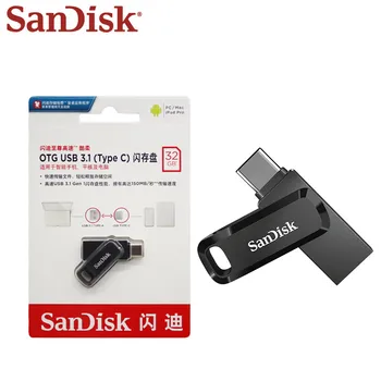 Nov Prihod SanDisk Dual Drive Go USB 3.1 Tip C Memory Stick 512GB Tip Črno Pendrive Flash Disk Visoke Hitrosti, U Disk