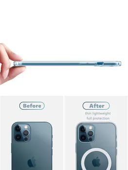 Original jasno Primeru Telefon Za iphone 12 Pro Max 12 mini Magnet Magsafe Zraka Oklep Pregleden Shockproof Zaščitna Nazaj Zajema