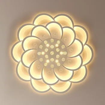 Bela Moderno LED Stropne Luči stalno povezavo Z Oddaljenim Za Življenje Jedilnici Doma Spalnica Plafon Lučka Kristalno Razsvetljavo Lustre