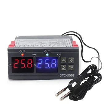 Digitalni Inkubator Termostat Temperaturni Regulator Dveh Rele Izhod Thermoregulator 10A Ogrevanje, Hlajenje STC-3008 STC-1000