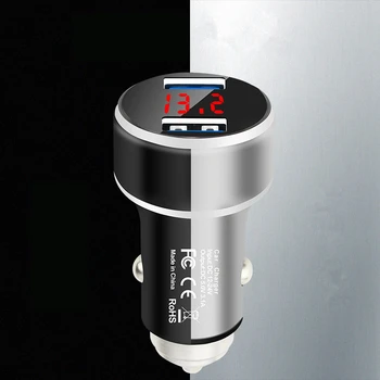 Dvojno USB Avto Polnilec Avto Vžigalnik Z LED Zaslon Telefona Adapter za Polnilnik Avto Dodatki Cigarro Eletronico