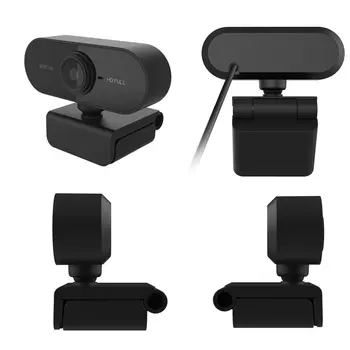 Webcam 1080P Full HD Spletna Kamera Z vgrajenim Mikrofonom USB Web Cam Za PC Računalnik Mac Prenosnik Namizni YouTube, Skype Win10