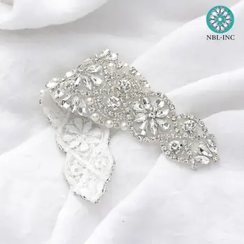 (10PCS) Ročno beaded poročni srebrna jasno nosorogovo kristalno aplicirano železa na za poroka obleke, krila pasu DIY WDD0152