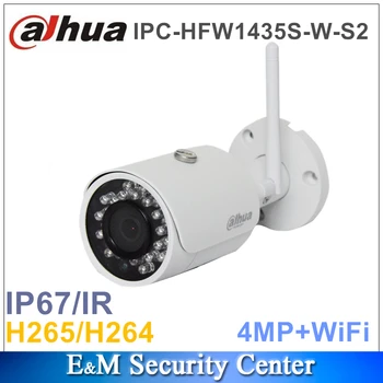 Original dahua z logotipom brezžični updateable 4MP IPC-HFW1435S-W-S2 nadomešča IPC-HFW1320S-W 4MP IR CCTV IPC Bullet WI-FI, Kamera