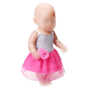 43 cm baby lutke obleko fazi bleščica magenta obleko Otroške igrače fit Ameriški 18 inch Dekleta lutka pribor f419