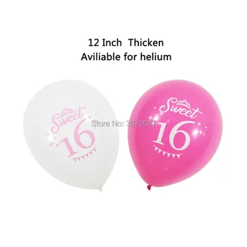 Sweet 16 rojstni dan transparenti 16. rojstni dan okraski sweet 16 tiskanih balon število 16 ballon določa dekle rojstni dan kroglice