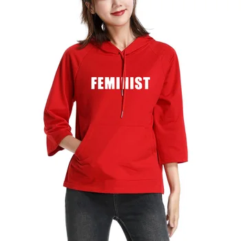 FEMINISTIČNA rdeče Črke Natisni Ženske hoodies Bombaž Priložnostne trenirke Za Dama Dekle puloverji Hipster Tumblr brezplačna dostava to203-1