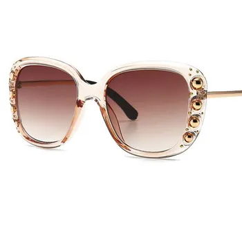Unisex Studded Kvadratnih sončna Očala Ženske Modni 2020 Luksuzne blagovne Znamke Oblikovalec Velika Očala za Sonce Moški, Črni Odtenki Lunette de soleil