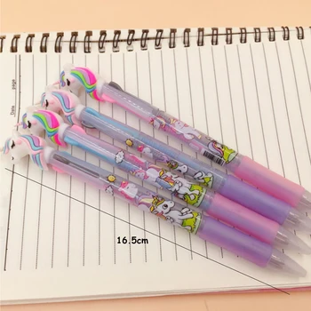 30pcs/veliko kawaii samorog 3 barve pritisnite pero najboljših darila za študente kemični svinčnik, šol in pisarniške podpis pero