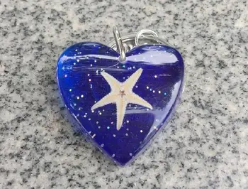 BREZPLAČNA DOSTAVA na debelo veliko 15 kos moda modro srce design s petimi zvezdicami očarljivo keychain
