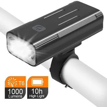 Super Svetla Kolo Sprednje Luči Žarometov 1000 Lumni USB Polnilne Kolesarska Svetilka T6 LED MTB 5200mAh Kolesarjenje Spredaj Glavo Svetilka