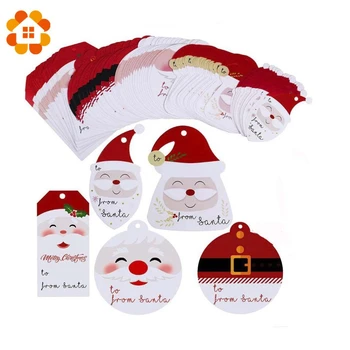 100 KOZARCEV 5 Stilov Božič Santa Claus Kraft papir, Kraft Papir Oznake DIY Obrti Visi Oznako Božično zabavo Oznake Darilo, Zavijanje Blaga