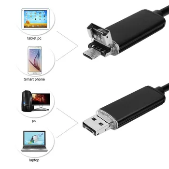 LESHP 6 Led Nepremočljiva 10M 5,5 mm Telefon, Mini USB, Video Pregled Kača Cevi Cevi Kamere Posnetek Butto Za Android Telefon PC