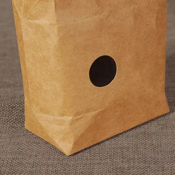 Zgostitev 10pcs Stoje Kraft Papir za Pakiranje Vrečko z Jasno Okno Kraft Kartonska Škatla Za Riž, Čaj Shranjevanje Živil Paket Vrečk