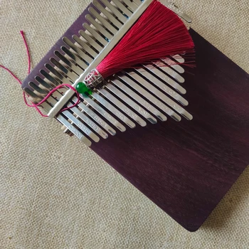 Kalimba Rdeče Tassel DIY Palec Klavir Z zelenimi biseri Spike Glasbeni Instrument Obesek Dodatki