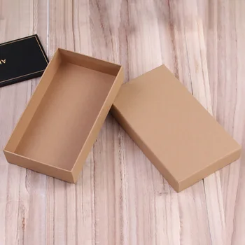 6PCS Kraft papir, Kraft Papir Embalaža Škatle Za Nakit Dolgo Denarnice za Shranjevanje Posode Polje Luksuzni Božično Darilo Polje