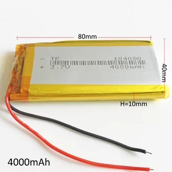 3,7 V: 4000 mah 104080 Litij-Polimer LiPo Baterijo za ponovno Polnjenje celic, primerni Za GPS, PSP PAD DVD E-Knjige Moč banke Tablet PC