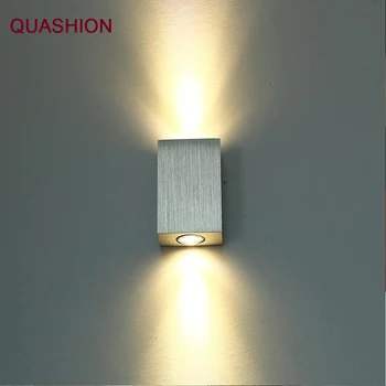 Sodobna 2W led stenska svetilka kvadratnih spot luči aluminm AC110v-260v gor dol doma dekoracijo luč za spalnice/jedilnico/wc