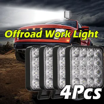 4Pcs 12V 24V 48W Avto Offroad Delo Svetlobe, LED Bar Worklight 4x4 LED Poplav Traktor Pozornosti SUV Tovornjak ATV Off-road Poplav Žarometov
