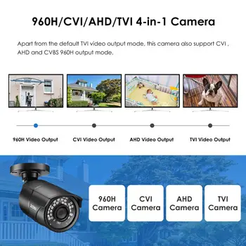 ZOSI 1080P CVBS AHD TVI CVI Video nadzorna Kamera HD, 2.0 MP Vremensko 100ft Dan Noč Domov Varnostne Kamere CCTV