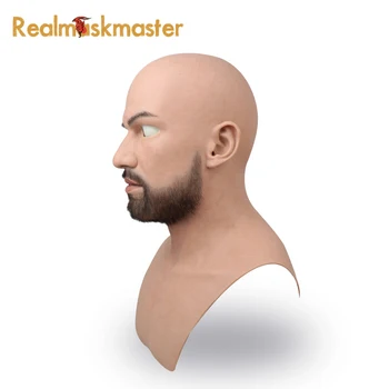 Realmaskmaster moški iz lateksa realne odraslih polni silikona maska za človeka, cosplay stranka masko fetiš pravi kože